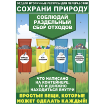 Плакат "Соблюдай раздельный сбор отходов"