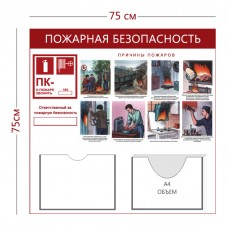 Стенд «Пожарная безопасность» с 2 карманами